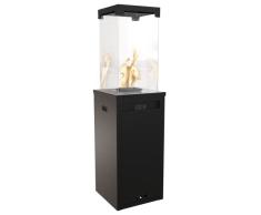 KRATKI Patio Light Calentador de Gas Portátil 8.2 kW - Propano Alimentado - Calentador Eficiente para Exteriores - Pozo de Fuego Real sin Humo - Control Fácil - Negro - Brasero Portátil con Ruedas