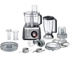 Bosch MC812M844 MultiTalent 8 Robot de cocina con accesorios, 1.250 W, 3.9 litros de capacidad, color negro y acero inoxidable