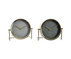 Reloj de Mesa DKD Home Decor Cristal Metal Verde (18 x 6 x 16 cm) (2 pcs)