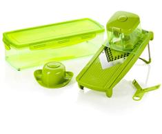 Genius Speed Slicer Medium - Cortador de Frutas y Verduras (6 Piezas, Acero Inoxidable), Color Verde