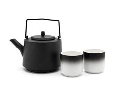 Bredemeijer - Juego de té Hubei de 1,2 l, color negro con 2 vasos