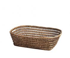 H&h cesto rettangolare in rattan cm 42x34x12h