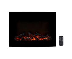 Amazon Basics – Chimenea eléctrica curvada de 61 cm, para montaje en pared, con iluminación LED 3D, con control remoto, 1300 W