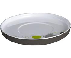 BRUNNER 0830020N.C7B - Tapa para cuenco espacial, diámetro 15 cm, color blanco y decoración gris/verde, de melamina irrompible y resistente a los golpes, sin BPA
