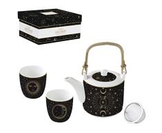 Easy Life Estuche de té 60 CL AV/filtro de acero inoxidable + 2 vasos de 16 CL de cerdo
