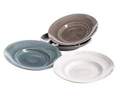 Mäser - Vajilla prémium Serie Derby para 4 personas con calidad de hostelería en colores pastel, porcelana duradera