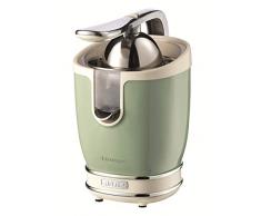Ariete 413-04 - Exprimidores eléctricos Vintage 85 W, silencioso, 2 conos diferente tamaño, recogecable, boquilla acero inoxidable, función antigoteo, cuerpo metal verde