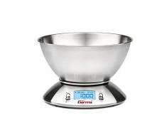 Girmi PS85 Mesa Alrededor Báscula electrónica de cocina Acero inoxidable - Báscula de cocina (Báscula electrónica de cocina, 5 kg, 1 g, Acero inoxidable, Acero inoxidable, Acero inoxidable)