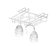 relaxdays Soporte Colgante, Cuelga Vino, Sujeta, Colgador Copas, Rieles, Hierro