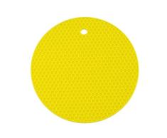 Almohadilla de Silicona Resistente al Calor de Panal, Juego de manteles de Forma Redonda, Adecuado para Oficina, encimeras de Cocina, ollas de Alta Temperatura y vajilla (Amarillo)