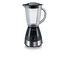 SEVERIN SM 3718 Batidora de vaso con recipiente de cristal, 550 W aproximadamente, 1,5 L, color acero inoxidable y negro