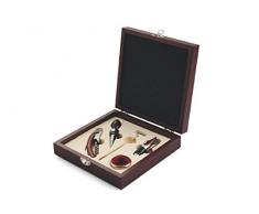 Galileo Casa 2197555 - Set de vino de 5 piezas, madera y metal
