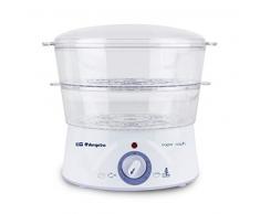 Orbegozo CO 4000 - Vaporera eléctrica, 2 recipientes apilables y uno especial para arroz, temporizador con parada automática, 400 W de potencia