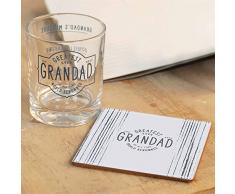 Widdle Gifts 5017224891616 Greatest Ever Grandad-Juego de Vasos de Whisky y Posavasos para el día del Padre/Regalo de cumpleaños, Vidrio, Transparente