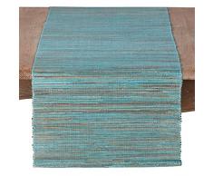SARO LIFESTYLE - Mantel individual brillante, Turquesa, 14 x 90