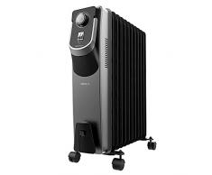 Cecotec Radiador Eléctrico de Aceite ReadyWarm 11000 Space 360 Black. 11 Módulos, Bajo Consumo, 2500 W, 3 Niveles, Recogecables, Tecnología 360, Sistema de Seguridad, 28 m2