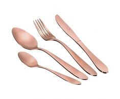 B BERLINGER HAUS BERLINGERHAUS PROFESSIONAL PRECISION Rose Gold Satin Cubertería Dorada Mate Completa 24 Piezas Acero Inoxidable,Juego Cubiertos 6 Personas,Camping, Hoteles, Acabado Satinado, Oro Rosa