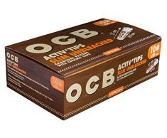 OCB 18657 ActivTips Slim - Filtros de carbón activo virgen de 7 mm con tapas de cerámica (10 x 50 500 unidades, papel)