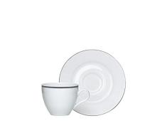 Merry Christmas Set Taza De Café con Plato 6 Uds. Platinum 10 Cl Blanco
