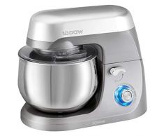 Bomann KM 6009 Batidora amasadora repostería capacidad de 5 litros, velocidad regulable electrónica, 1000 W, Titanio