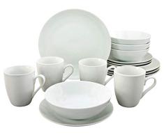 Creatable 20236 Serie Campo - Vajilla (16 piezas), color blanco