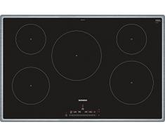 Siemens EH845FVB1E hobs Negro, Acero inoxidable Integrado Con - Placa (Negro, Acero inoxidable, Integrado, Con placa de inducción, Vidrio y cerámica, 2200 W, 14,5 cm)