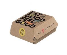 Tessera Bio Products QDSHBB Dura Serie - Caja de papel de estraza para hamburguesas, color natural, 13 cm de largo, 12,9 cm de ancho, 7,5 cm de altura, 100 unidades