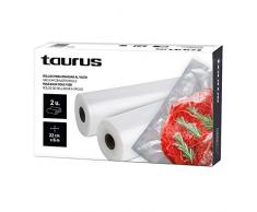 Taurus 999258000 - Pack de Rollos para envasadora al vacío, 2 rollos de 22 cm x 6 metros, para la conservación de alimentos, se adapta a la medida