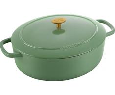 BALLARINI Bellamonte Cocotte, rustidera, olla de cocción hierro colado esmaltado, ovalada, 31 cm, 5,5 l, verde