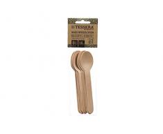 Tessera QA4160SWFSC - Cucharas de madera, 8 unidades, 16 cm, biodegradables, compostables, cubiertos desechables para fiestas y eventos
