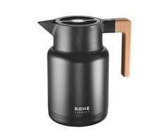 Rohe Germany Isidor Jarra térmica, 1.4 litros, Acero Inoxidable, Negro