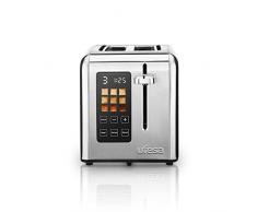 Ufesa FutureToaster, Tostador Digital de Acero Inoxidable de 2 Ranuras, 950W, Pantalla, 9 Niveles de Tostado con Imagen, Descongelar, Recalentar y Cancelar, Programa Especial Bagels