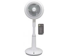 Woozoo by Ohyama, Ventilador de pie muy potente y silencioso, 25W, 31m de alcance, Oscilación multidirec., Extensible, Mando a distancia, Para superficie 43m² - Woozoo STF-DC15T - Blanco