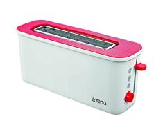 Crena 8102 Tostador extralargo, 1000 W, Color Rojo, 2 Ranuras, Blanco