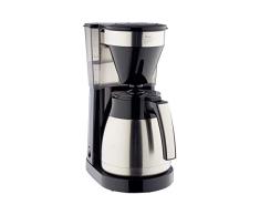 Melitta Inox Easy Top II Therm 1023-10, Cafetera de Goteo, Jarra Térmica, Portafiltros Desmontable, Filtros 1x4, 1050 W, 1.25 litros, 44 Decibeles, Acero Inoxidable/Negro