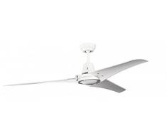 Pepeo Vourdries Ventilador de techo de diseño industrial, blanco, diámetro 142cm, con mando a distancia, sin iluminación
