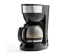 Taurus Capuleto - Cafetera de goteo, 1.5l, hasta 15 tazas, jarra cristal, antigoteo automático, placa calefactora mantén café caliente, fácil uso, filtro permanente-lavable, rápida, 900W, negra, inox