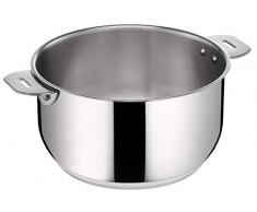 Lagostina Salvaspazio Cacerola de Acero Inoxidable 18/10 Ø 14 cm, Olla Inducción, Gas y Horno hasta 250 °C, Apilable y Fácil de Guardar, Fondo Lagotherm de 3 Capas, Asas con Soportes Remachados