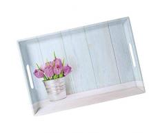 Kesper 77392 - Bandeja (50 x 35 x 4,5 cm, melamina), diseño de tulipanes