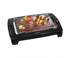 Bomann BQ 1240 N CB - Barbacoa eléctrica, parrilla cromada de 35,5 x 24,5 cm, 2000 W