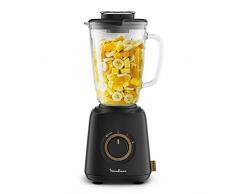 Moulinex Blendforce Eco Respect LM46EN Batidora vaso de 800 W, batidora smoothie con 4 cuchillas, función pica hielo, 65% plástico reciclado, 95% reciclable, jarra termoresistente 1.75 L, app recetas