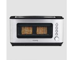 Tostadora Pan 1 Ranura Ancha, 1200 W, 3 Funciones, 6 Niveles de Tostado, Ventana de Vidrio, Acero Inoxidable, Plateado. H.Koenig_VIEW7