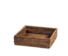 H&h cesto quadrato in rattan cm 21,5x6h