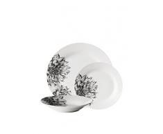 Premier Housewares Vajilla 12 Piezas Blanco/Negro