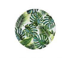 Talking Tables Paquete de 8 platos de papel tropicales | Vajilla desechable de hoja de palma para fiesta infantil en la jungla, tema hawaiano, luau de verano, picnic, verde