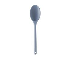 mastrad F10614 Cuchara Hueca de Cocina – Preparación, cocción, Mezclar – Uniblock – Silicona – No Raya Las cacerolas – Gris