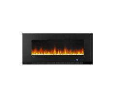 Amazon Basics – Chimenea eléctrica multicolor de 107 cm, para montaje en pared, con iluminación LED 3D, con control remoto, 1300 W