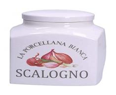 La porcelana blanca - Tarro contenedor escalogno - Conserva, botes y contenedores - Tarros de cocina - Porcelana - 1800 CC; 12 x 12 x 16 cm