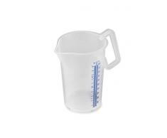 Termohauser 8300040085 - Vaso medidor con mango cerrado, 1000 ml, plástico PP, escala azul en litros y mililitros