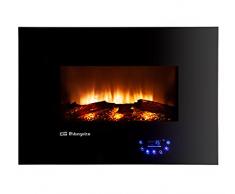 Orbegozo CM 8000 - Chimenea eléctrica, intensidad de llama ajustable, panel de control táctil, mando a distancia, 3 modos de programación, soporte mural, 1800 W